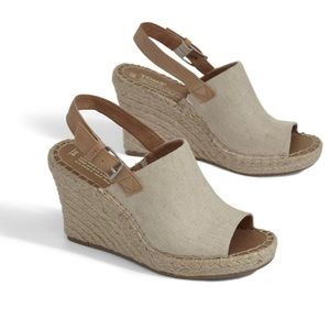 NWT TOMS Natural Oxford Monica Wedge